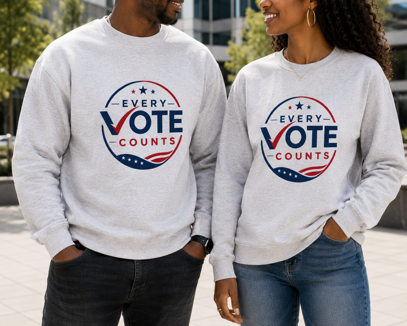 Every V Counts Lightweight Crewneck