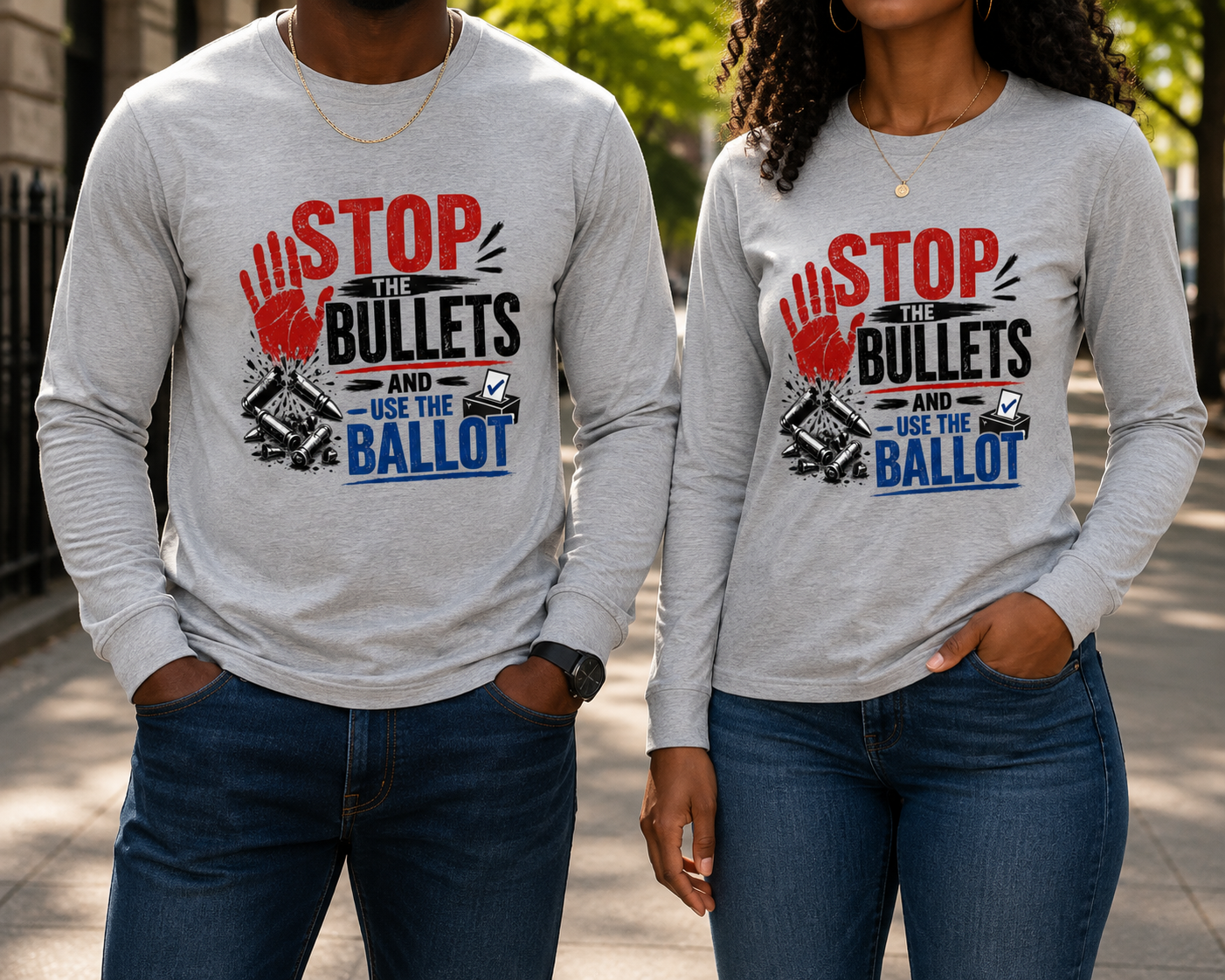 Stop the Bullets Unisex Long Sleeve Tee